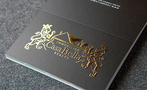 Визитка с золотым тиснением