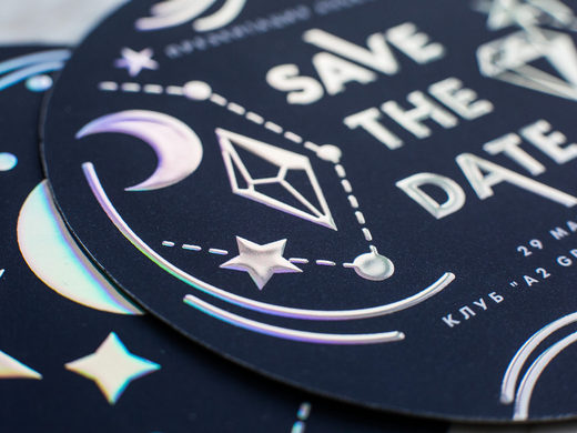 Печать фольгой и выборочным лаком